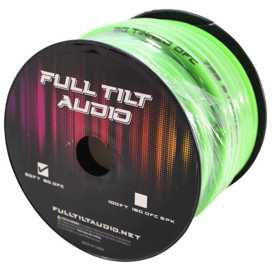 FULL TILT AUDIO 8 GAUGE OFC | 50FT SPOOL 8GA COPPER TINNED POWER / GROUND CABLE