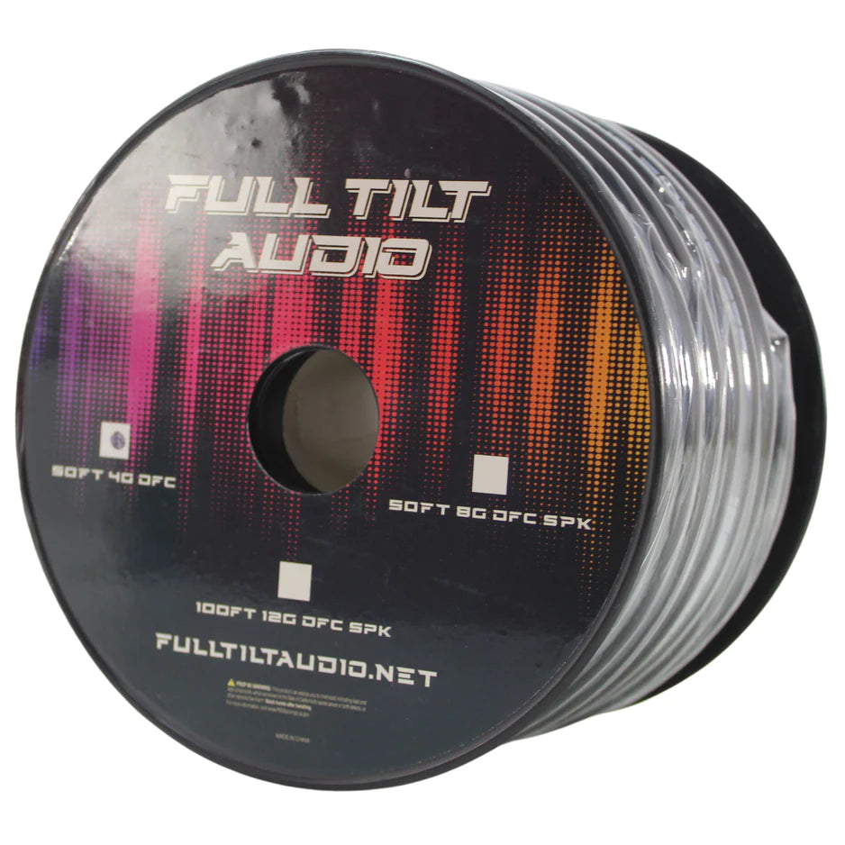 FULL TILT AUDIO 4 GAUGE OFC | 50FT SPOOL 4GA COPPER TINNED POWER / GROUND CABLE