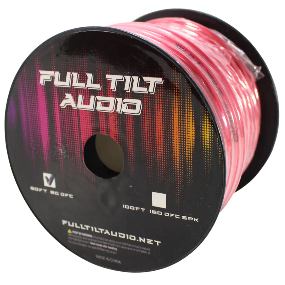 FULL TILT AUDIO 8 GAUGE OFC | 50FT SPOOL 8GA COPPER TINNED POWER / GROUND CABLE