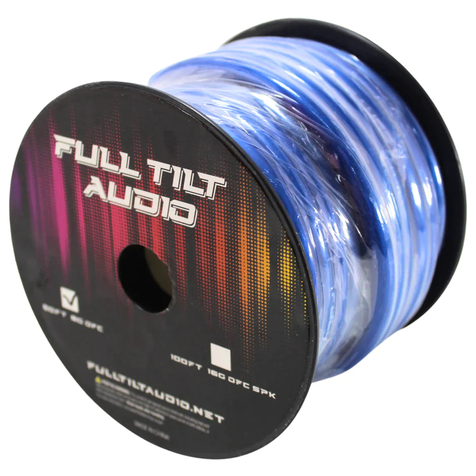 FULL TILT AUDIO 8 GAUGE OFC | 50FT SPOOL 8GA COPPER TINNED POWER / GROUND CABLE