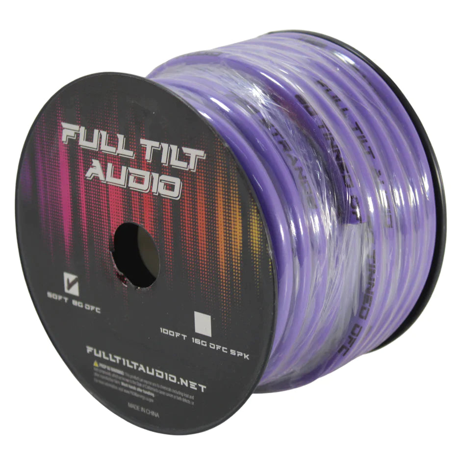 FULL TILT AUDIO 8 GAUGE OFC | 50FT SPOOL 8GA COPPER TINNED POWER / GROUND CABLE