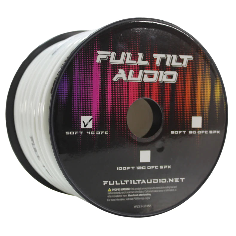 FULL TILT AUDIO 4 GAUGE OFC | 50FT SPOOL 4GA COPPER TINNED POWER / GROUND CABLE