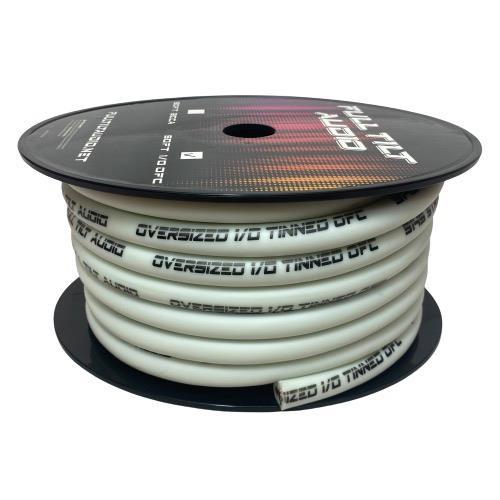 FULL TILT AUDIO 1/0 OFC | 50FT SPOOL 0GA COPPER TINNED POWER / GROUND CABLE