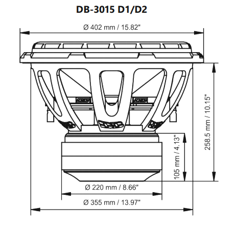 APOCALYPSE DB-3015R | 15" 2,800 WATT RMS CAR SUBWOOFER