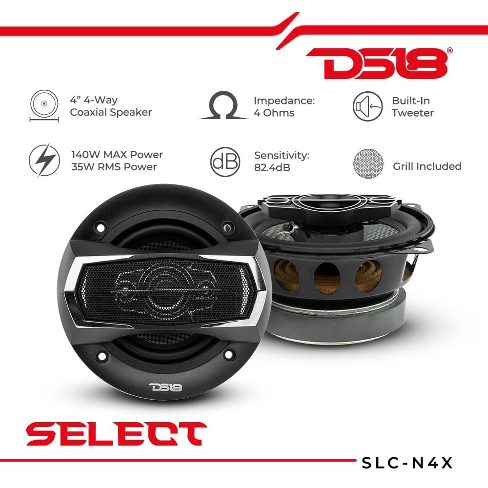 SLC-N4X | 4" 35 WATT COAXIAL CAR SPEAKERS - PAIR