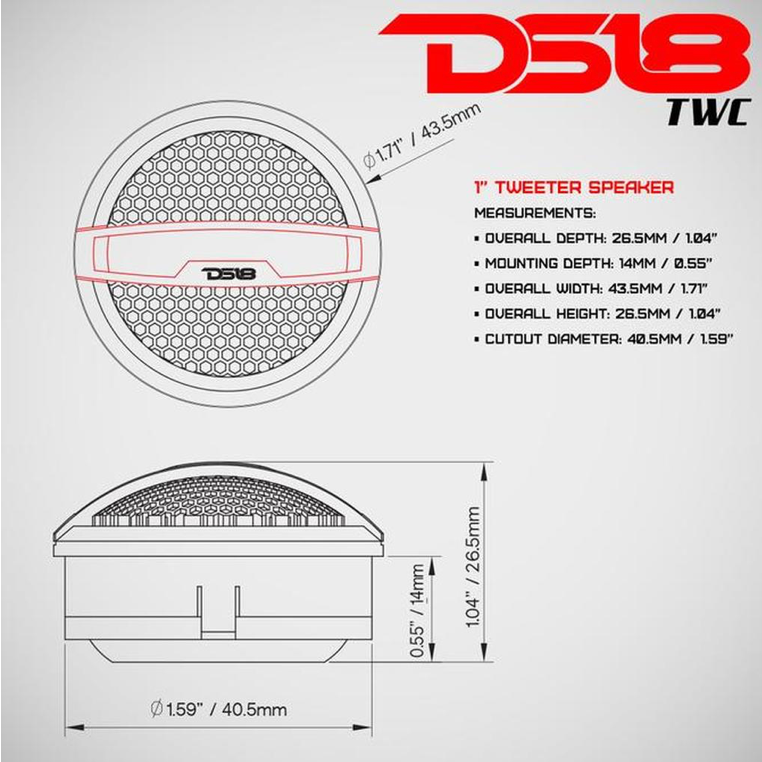 DS18 TWC 1" SILK DOME TWEETER