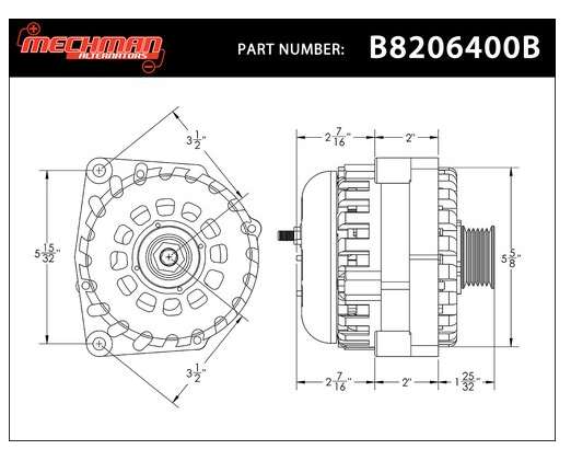 Mechman Blue 400 Amp High Output Alternator for 1996-2004 GM Truck 4.3L 4.8L 5.3L 5.7L 6L