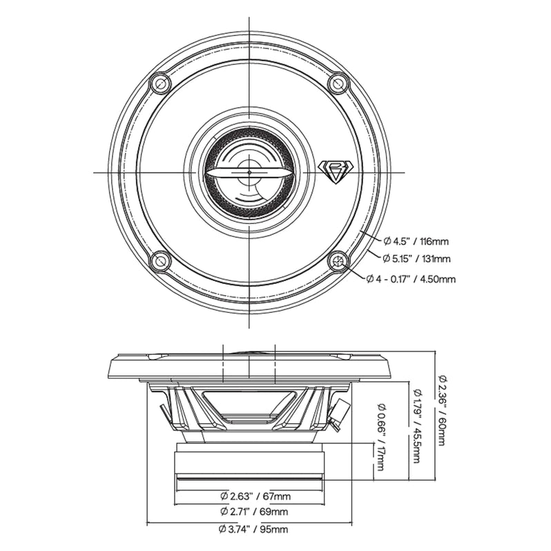 DIA-4.2 | 4" 30 WATT RMS COAXIAL CAR SPEAKERS - PAIR